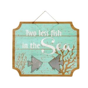 Two Less Fish in the Sea Shore Living MDF Lightweight Wall Décor, 12.87" x 13.3"